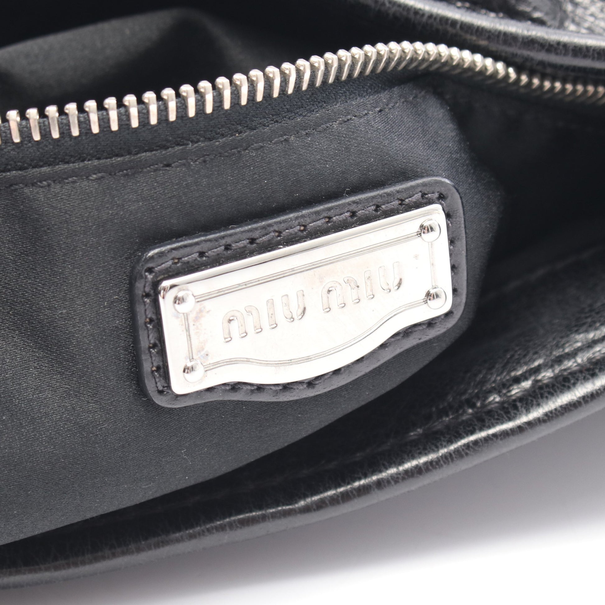 マテラッセ ワンショルダーバッグ レザー ブラック ミュウミュウ バッグ miu miu