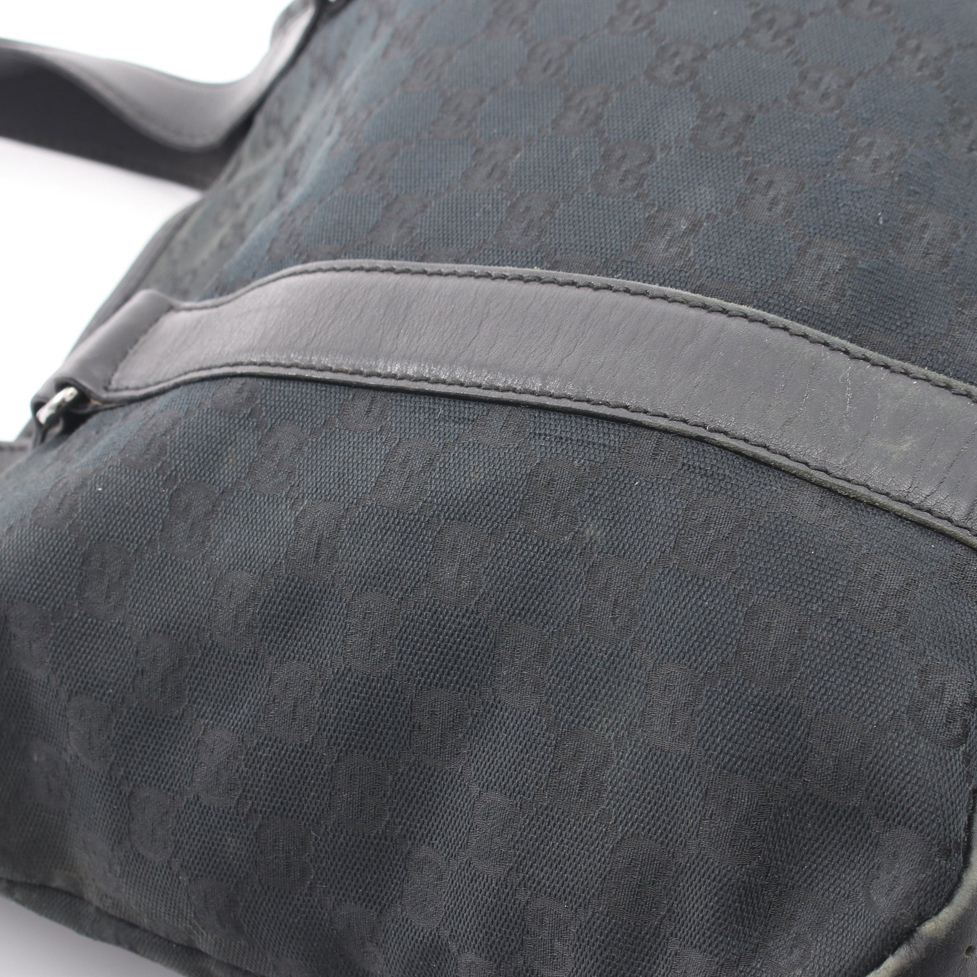 GGキャンバス ショルダーバッグ トートバッグ キャンバス レザー ブラック グッチ バッグ GUCCI