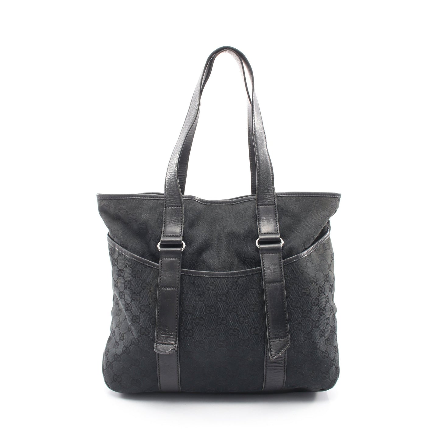 GGキャンバス ショルダーバッグ トートバッグ キャンバス レザー ブラック グッチ バッグ GUCCI