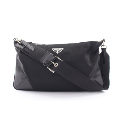TESSUTO LIGHT ショルダーバッグ ナイロン レザー ブラック プラダ バッグ PRADA
