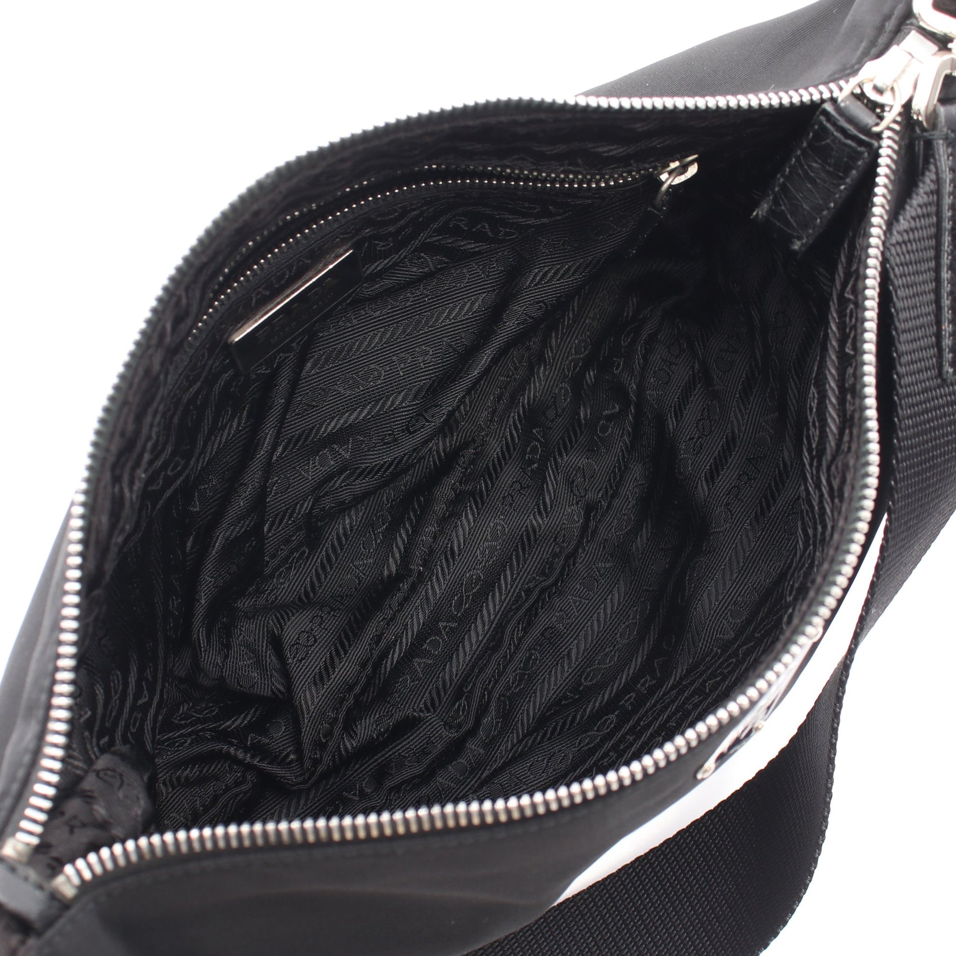 TESSUTO LIGHT ショルダーバッグ ナイロン レザー ブラック プラダ バッグ PRADA