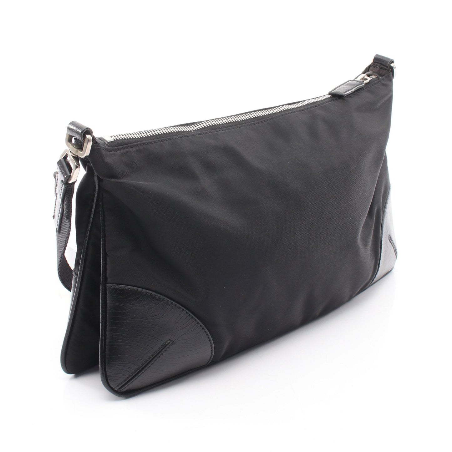 TESSUTO LIGHT ショルダーバッグ ナイロン レザー ブラック プラダ バッグ PRADA