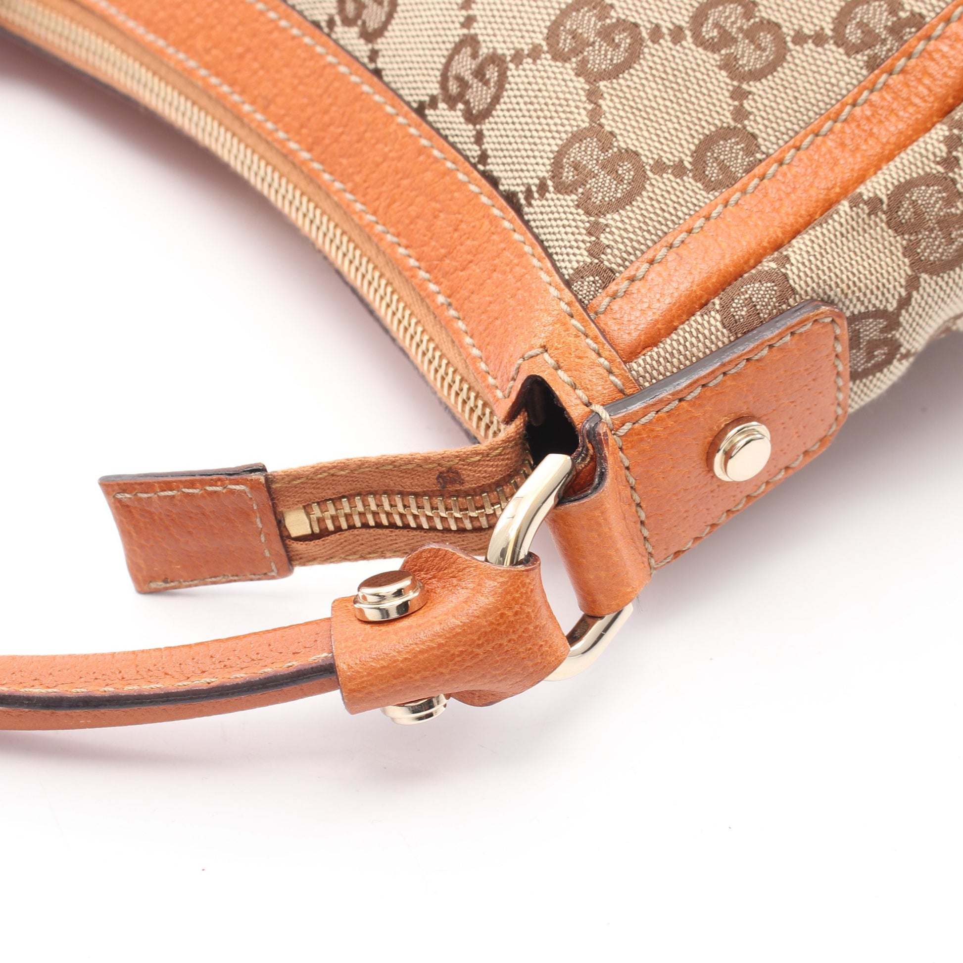 GGキャンバス ハンドバッグ キャンバス レザー ブラウン ベージュ グッチ バッグ GUCCI