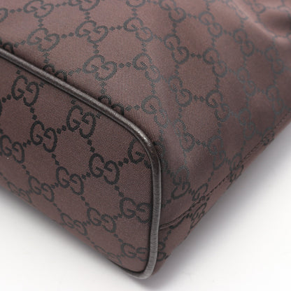 GGナイロン ワンショルダーバッグ ナイロン レザー ダークブラウン グッチ バッグ GUCCI
