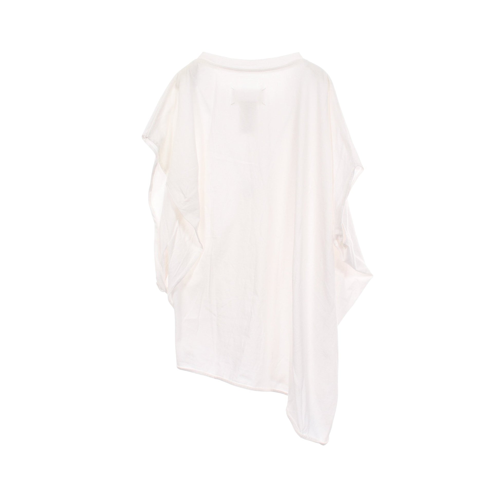 アシンメトリー 変形 カットソー コットン ホワイト メゾンマルジェラ トップス Maison Margiela