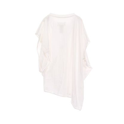 アシンメトリー 変形 カットソー コットン ホワイト メゾンマルジェラ トップス Maison Margiela