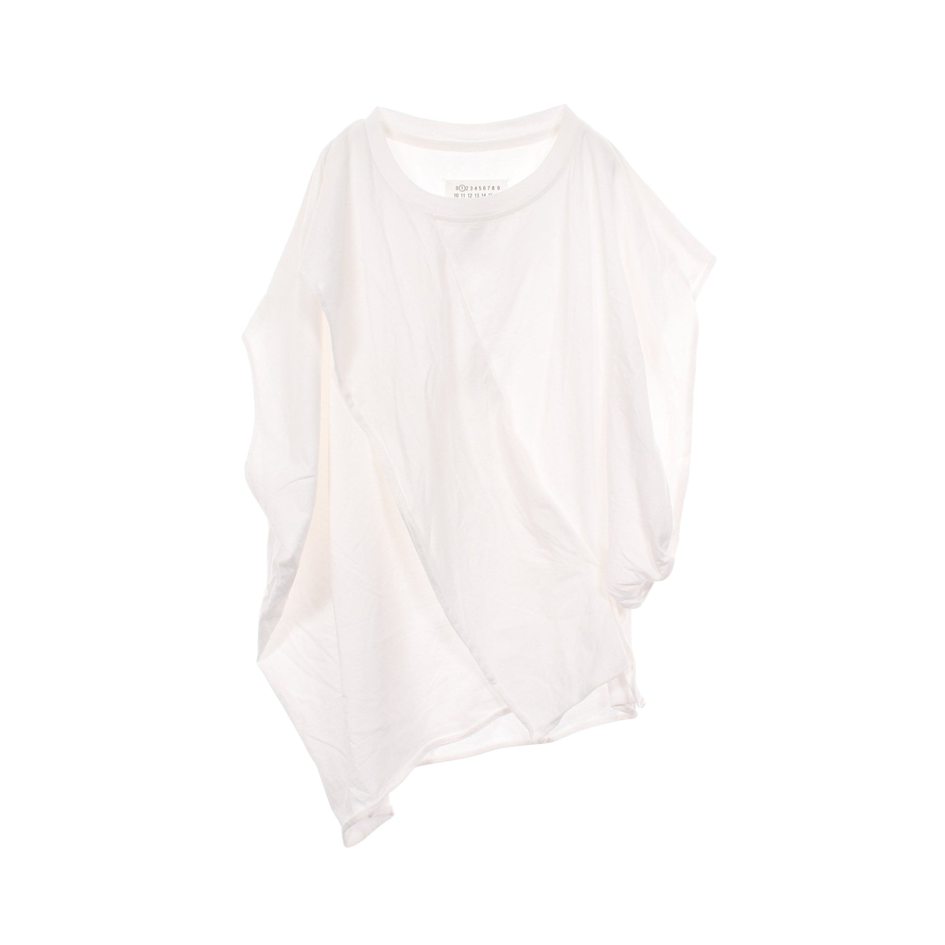 アシンメトリー 変形 カットソー コットン ホワイト メゾンマルジェラ トップス Maison Margiela