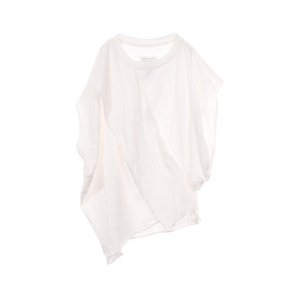 アシンメトリー 変形 カットソー コットン ホワイト メゾンマルジェラ トップス Maison Margiela