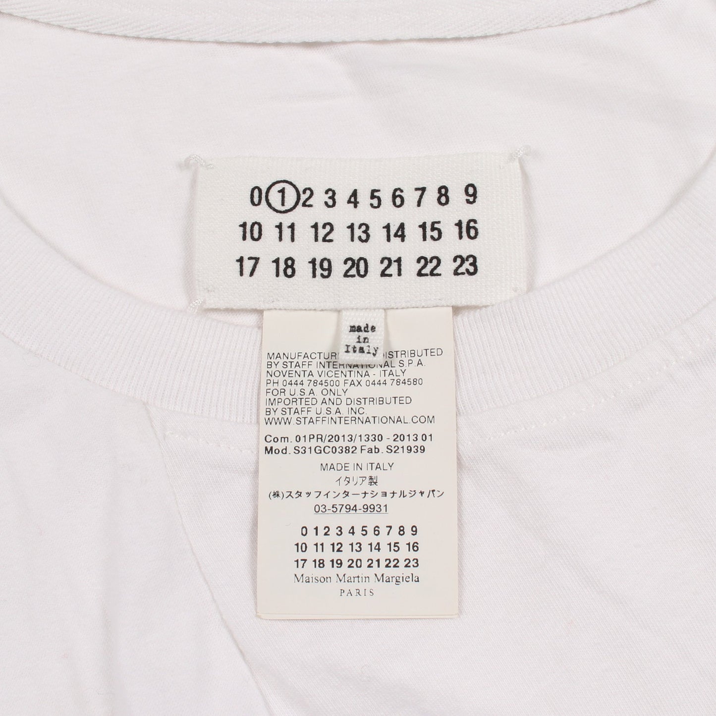 アシンメトリー 変形 カットソー コットン ホワイト メゾンマルジェラ トップス Maison Margiela