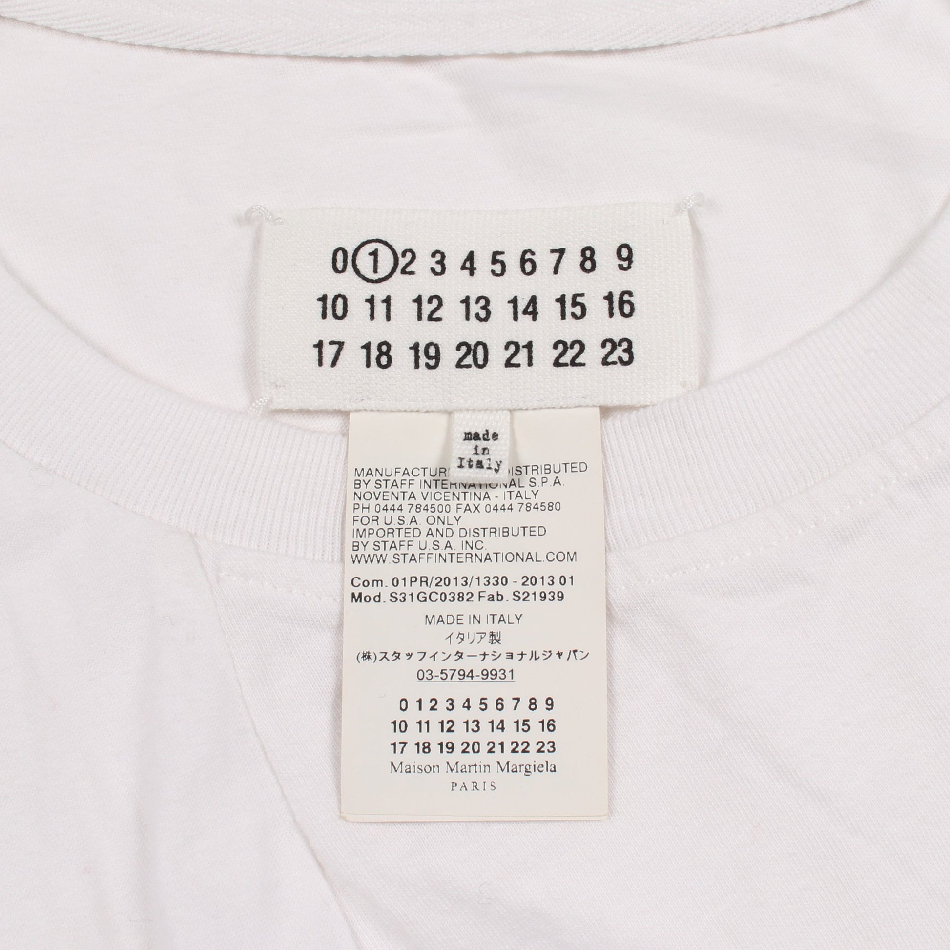 アシンメトリー 変形 カットソー コットン ホワイト メゾンマルジェラ トップス Maison Margiela
