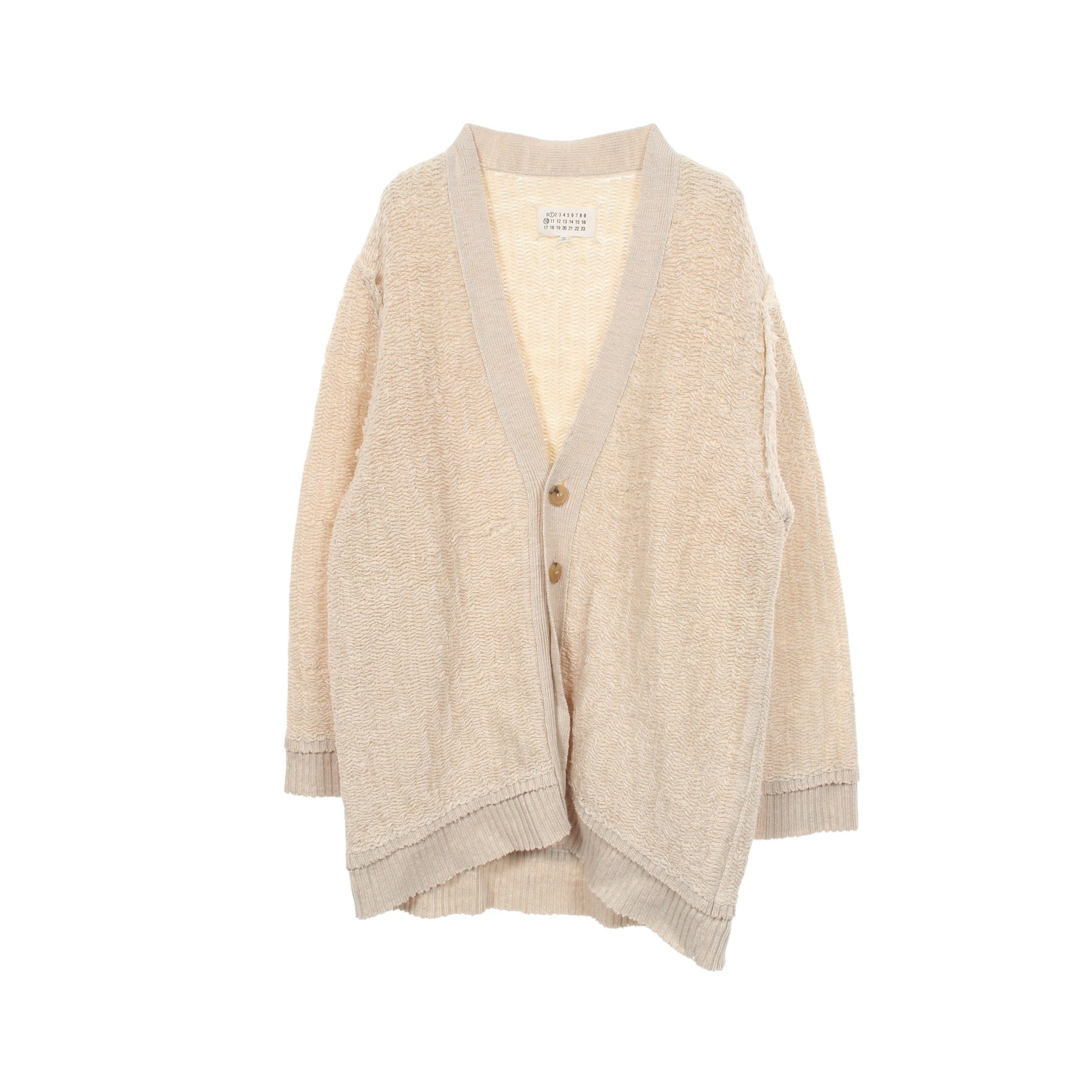 Vネック カーディガン ヘンプ コットン アイボリー メゾンマルジェラ トップス Maison Margiela