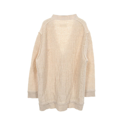 Vネック カーディガン ヘンプ コットン アイボリー メゾンマルジェラ トップス Maison Margiela