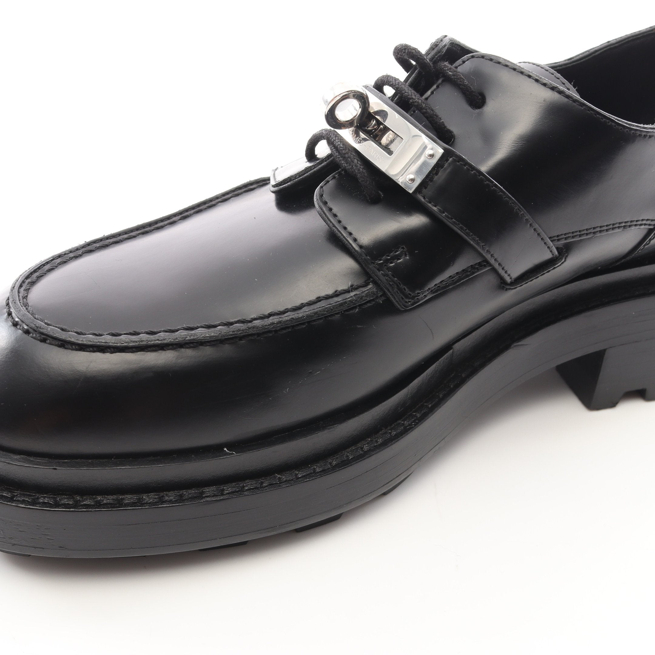 ダービー ローファー レザー ブラック エルメス – RECLO