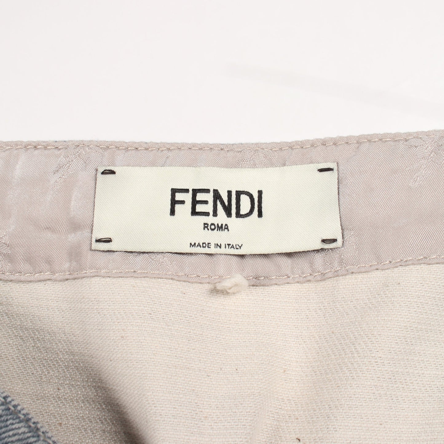FFエンボスロゴ デニムスカート コットン ライトブルー フェンディ ボトムス FENDI