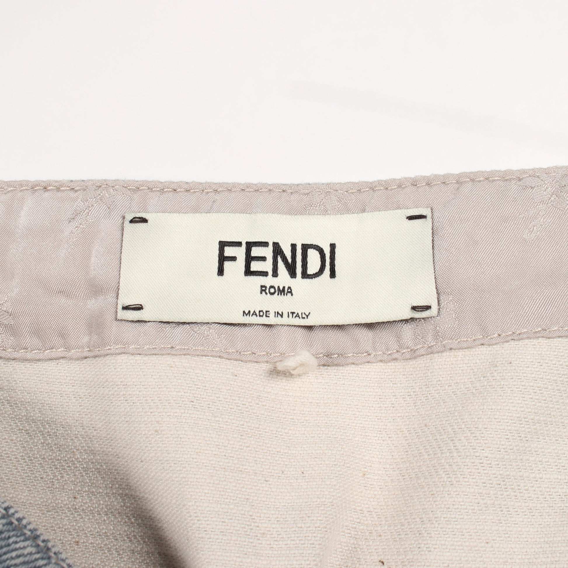 FFエンボスロゴ デニムスカート コットン ライトブルー フェンディ ボトムス FENDI