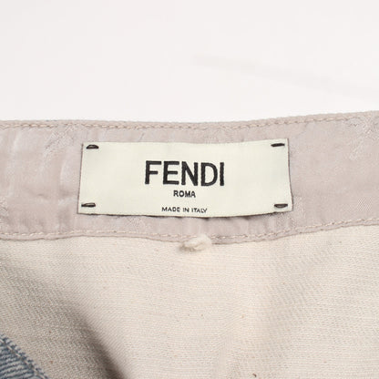 FFエンボスロゴ デニムスカート コットン ライトブルー フェンディ ボトムス FENDI