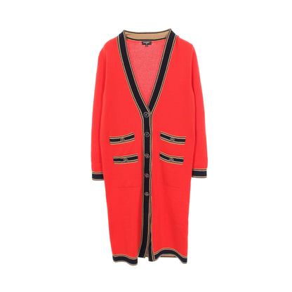 ココマークボタン ロング カーディガン カシミヤ レッド ネイビー ベージュ シャネル