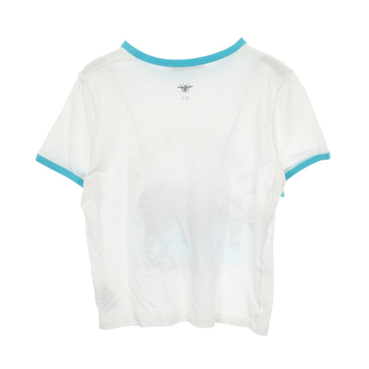 ロゴ シマウマ 半袖Tシャツ コットン ホワイト ライトブルー クリスチャンディオール トップス Christian Dior