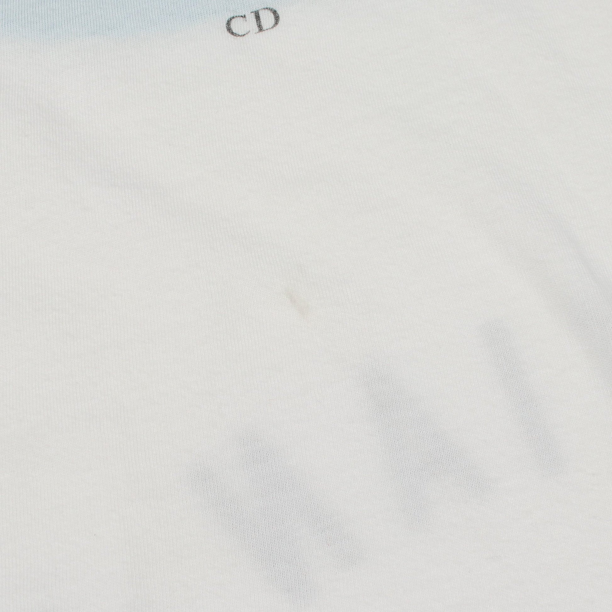 ロゴ シマウマ 半袖Tシャツ コットン ホワイト ライトブルー クリスチャンディオール トップス Christian Dior