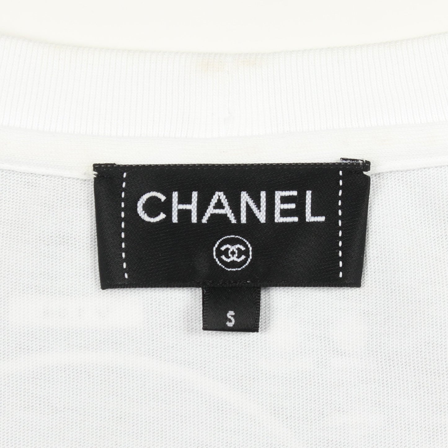 ココマーク 総柄 クルーネック 長袖Tシャツ コットン ホワイト ブラック シャネル トップス CHANEL