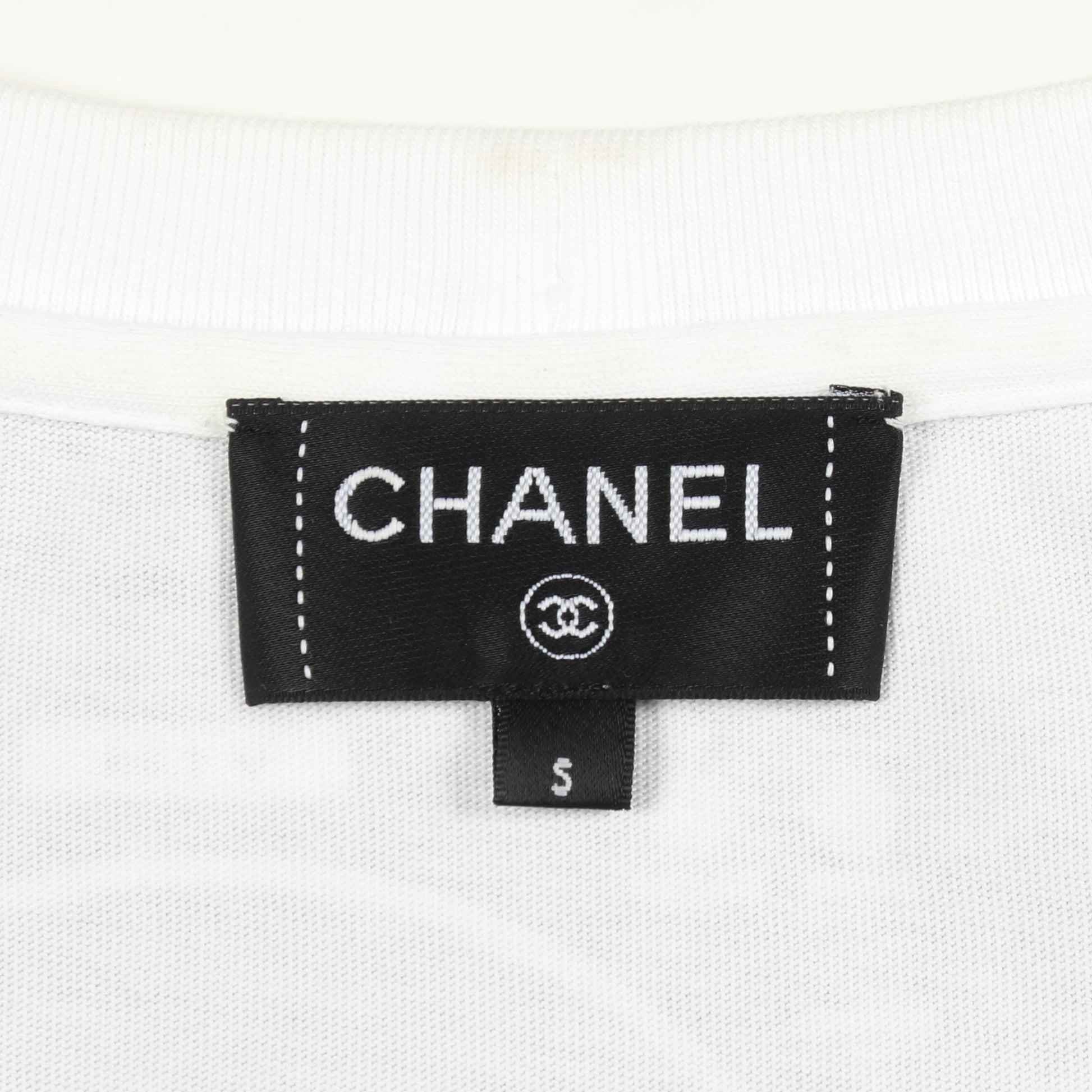 ココマーク 総柄 クルーネック 長袖Tシャツ コットン ホワイト ブラック シャネル トップス CHANEL