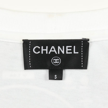 ココマーク 総柄 クルーネック 長袖Tシャツ コットン ホワイト ブラック シャネル トップス CHANEL