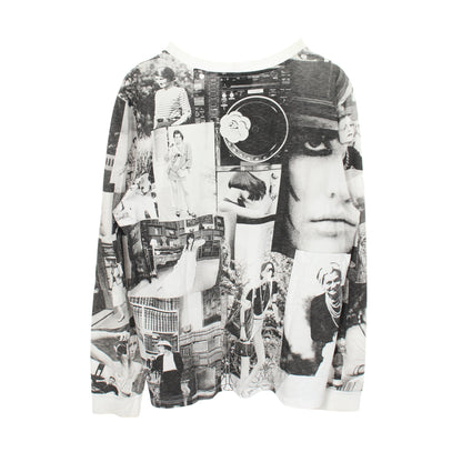 ココマーク 総柄 クルーネック 長袖Tシャツ コットン ホワイト ブラック シャネル トップス CHANEL