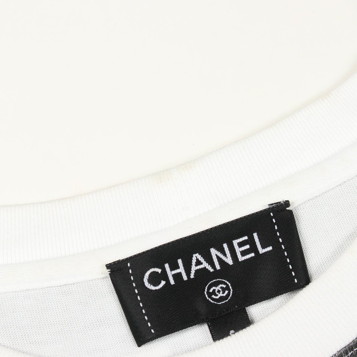 ココマーク 総柄 クルーネック 長袖Tシャツ コットン ホワイト ブラック シャネル トップス CHANEL