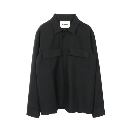 長袖 シャツ ウール ブラック ジルサンダー トップス JIL SANDER