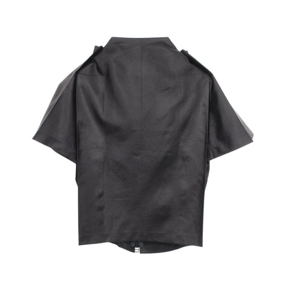 変形 ジップ ジャケット ブルゾン ブラック イッセイミヤケ アウター ISSEY MIYAKE