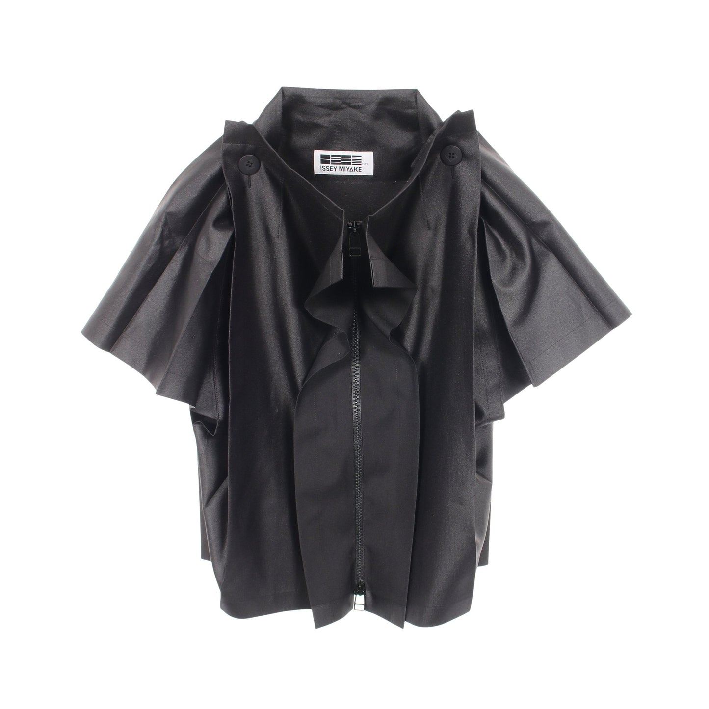 変形 ジップ ジャケット ブルゾン ブラック イッセイミヤケ アウター ISSEY MIYAKE