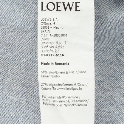 アナグラム刺繍 シャツワンピース リネン コットン ナイロン ブルーグレー ロエベ ワンピース LOEWE