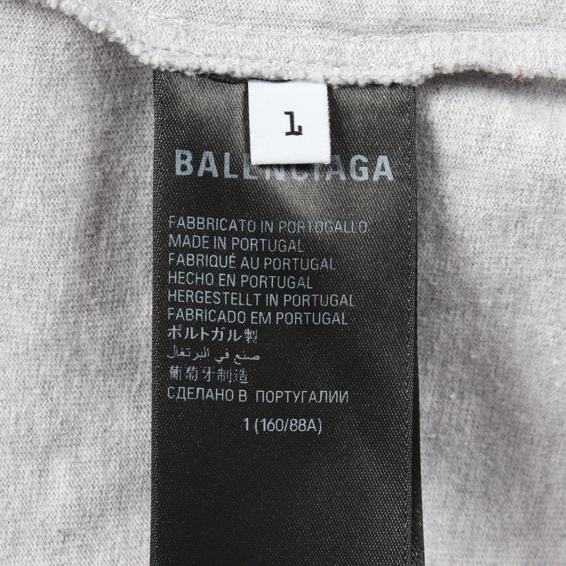 Be Kind Tee ロゴ刺繍 ヴィンテージ加工 ユーズド加工 長袖Tシャツ コットン グレー バレンシアガ トップス BALENCIAGA