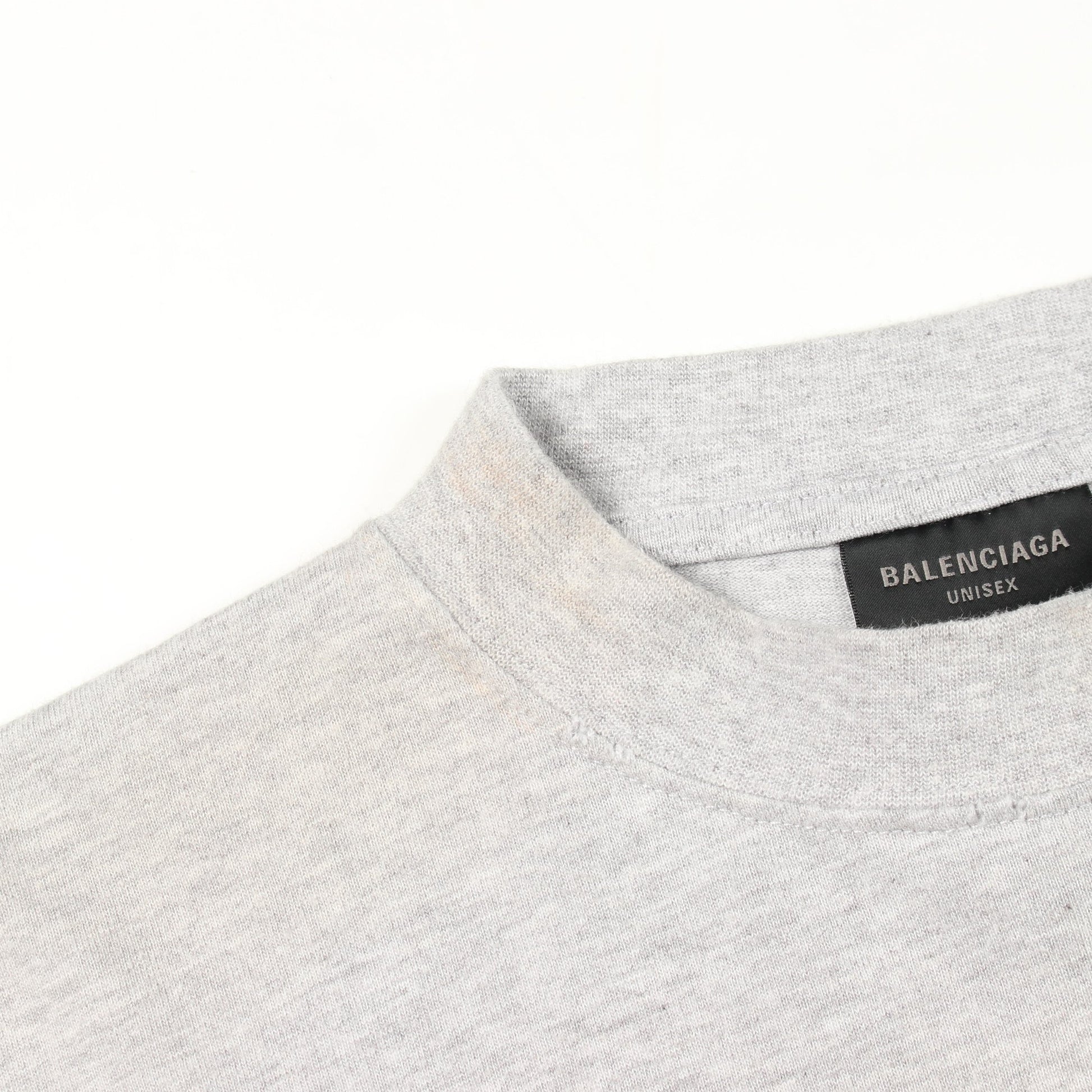 Be Kind Tee ロゴ刺繍 ヴィンテージ加工 ユーズド加工 長袖Tシャツ コットン グレー バレンシアガ トップス BALENCIAGA