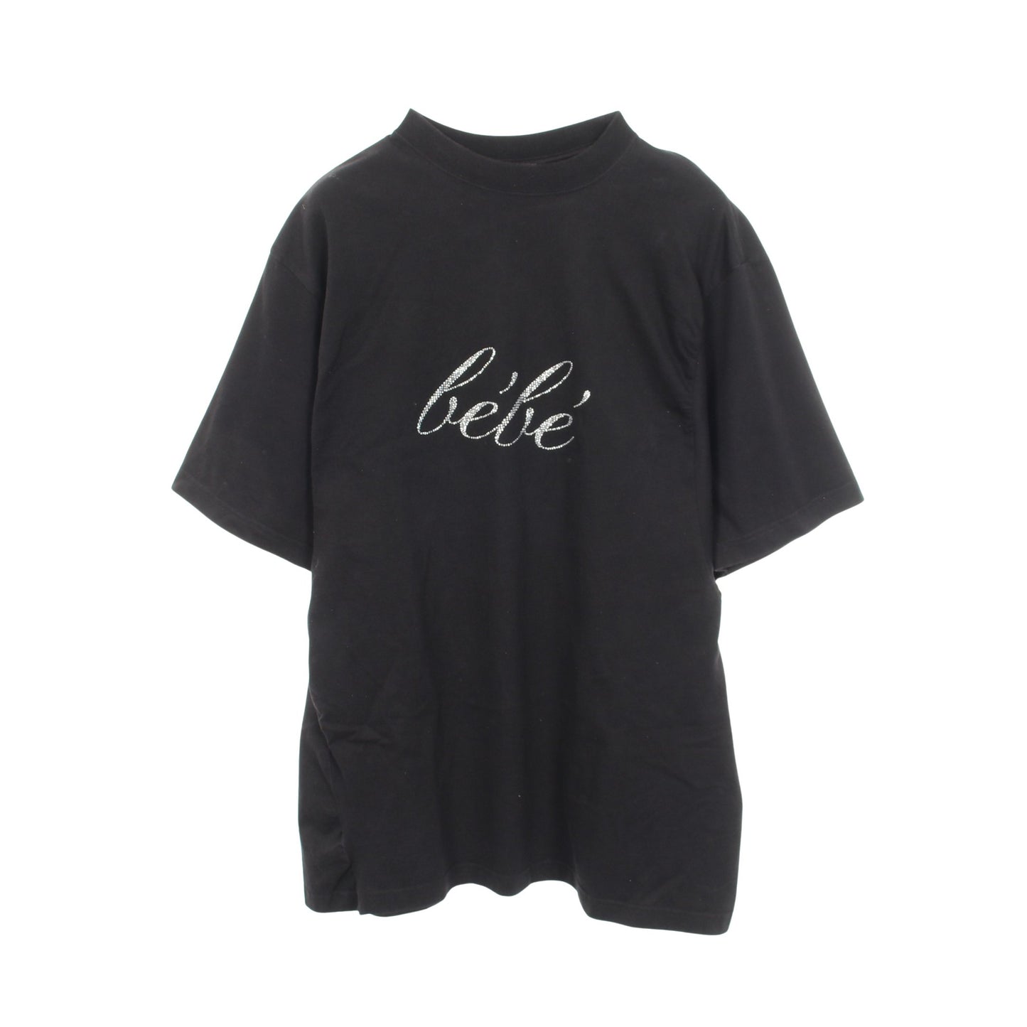 ラインストーン 半袖Tシャツ コットン ブラック バレンシアガ トップス BALENCIAGA