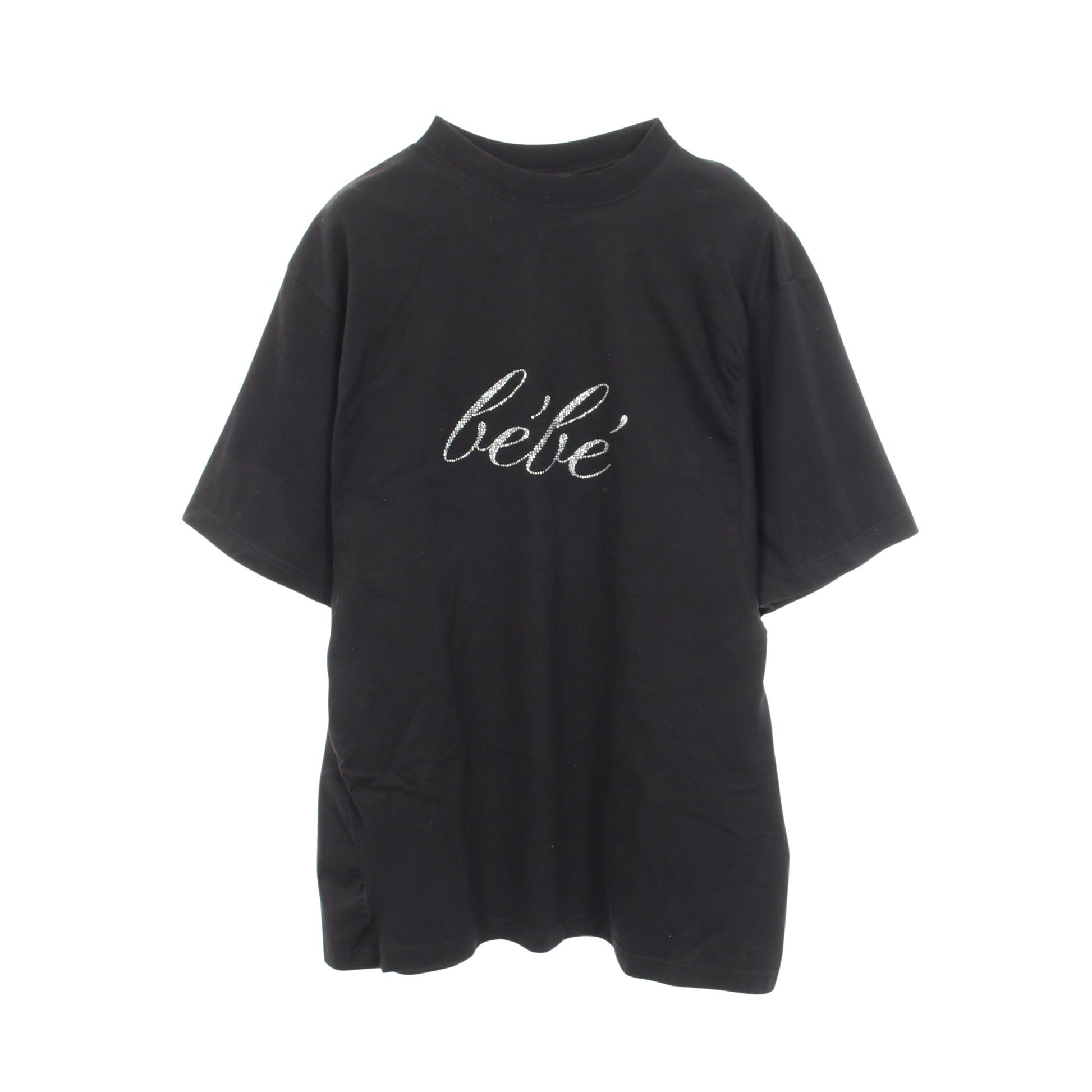 ラインストーン 半袖Tシャツ コットン ブラック バレンシアガ トップス BALENCIAGA