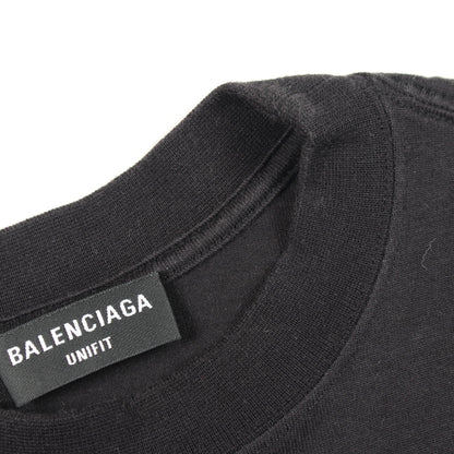 ラインストーン 半袖Tシャツ コットン ブラック バレンシアガ トップス BALENCIAGA