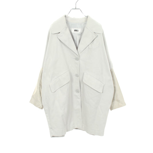 切替 ジャケット コート コットン ブルーグレー エムエムシックスメゾンマルジェラ アウター MM6 MAISON MARGIELA