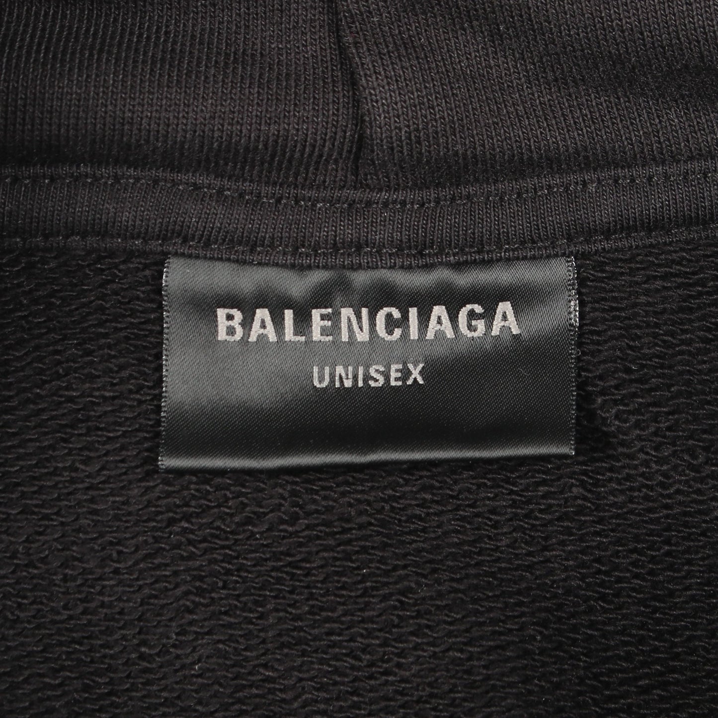 ロゴ刺繍 プルオーバーパーカー コットン ブラック バレンシアガ トップス BALENCIAGA