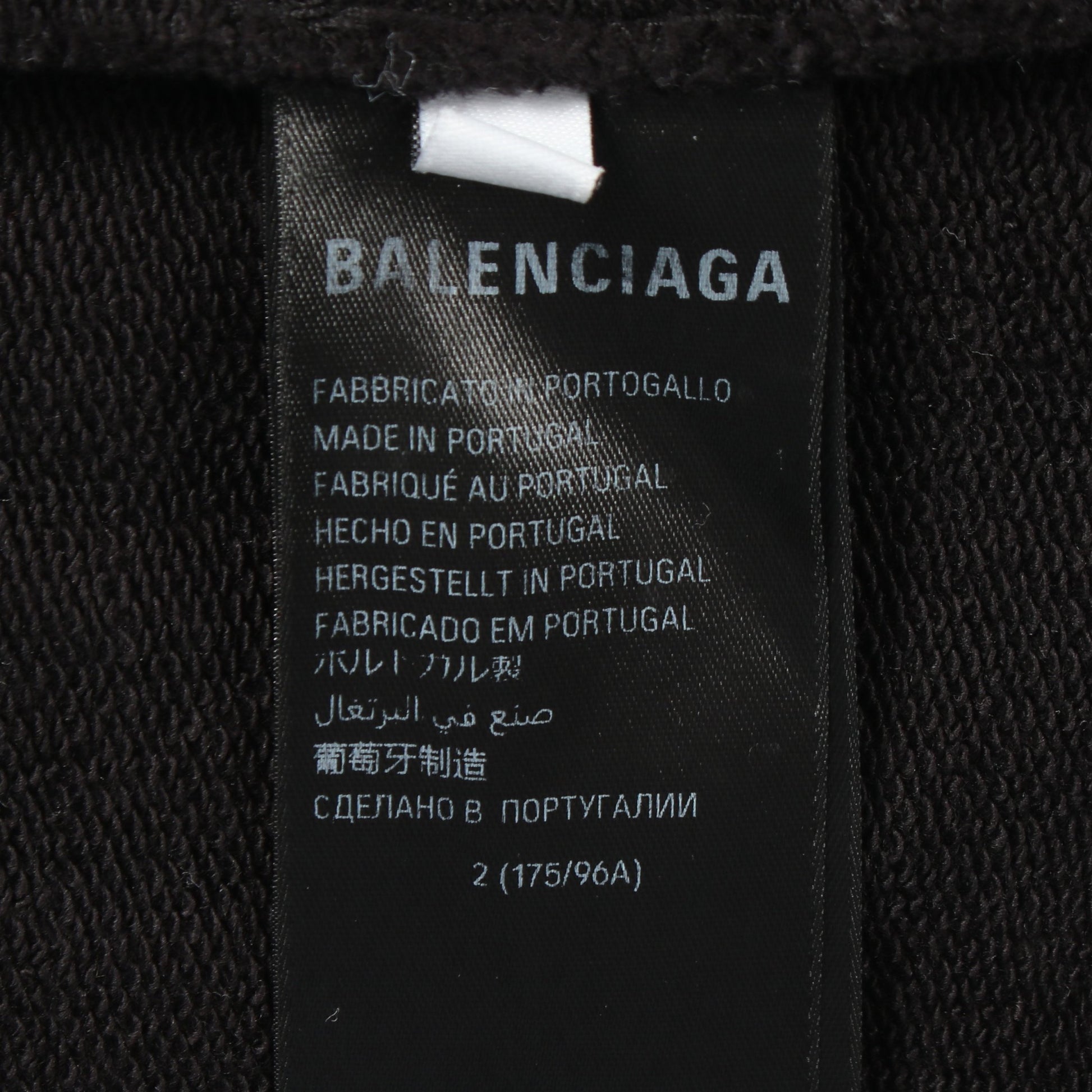 ロゴ刺繍 プルオーバーパーカー コットン ブラック バレンシアガ トップス BALENCIAGA