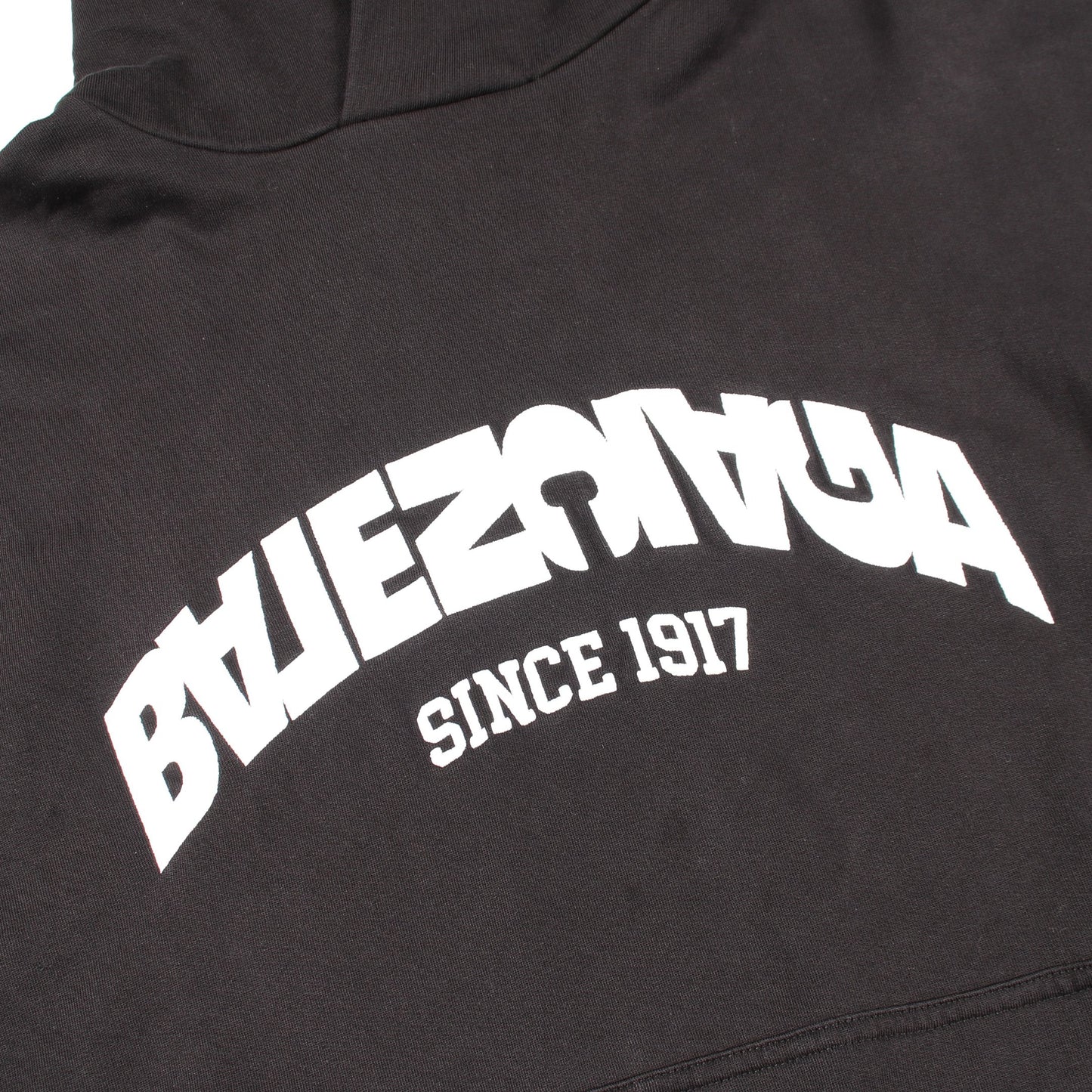 ロゴ刺繍 プルオーバーパーカー コットン ブラック バレンシアガ トップス BALENCIAGA