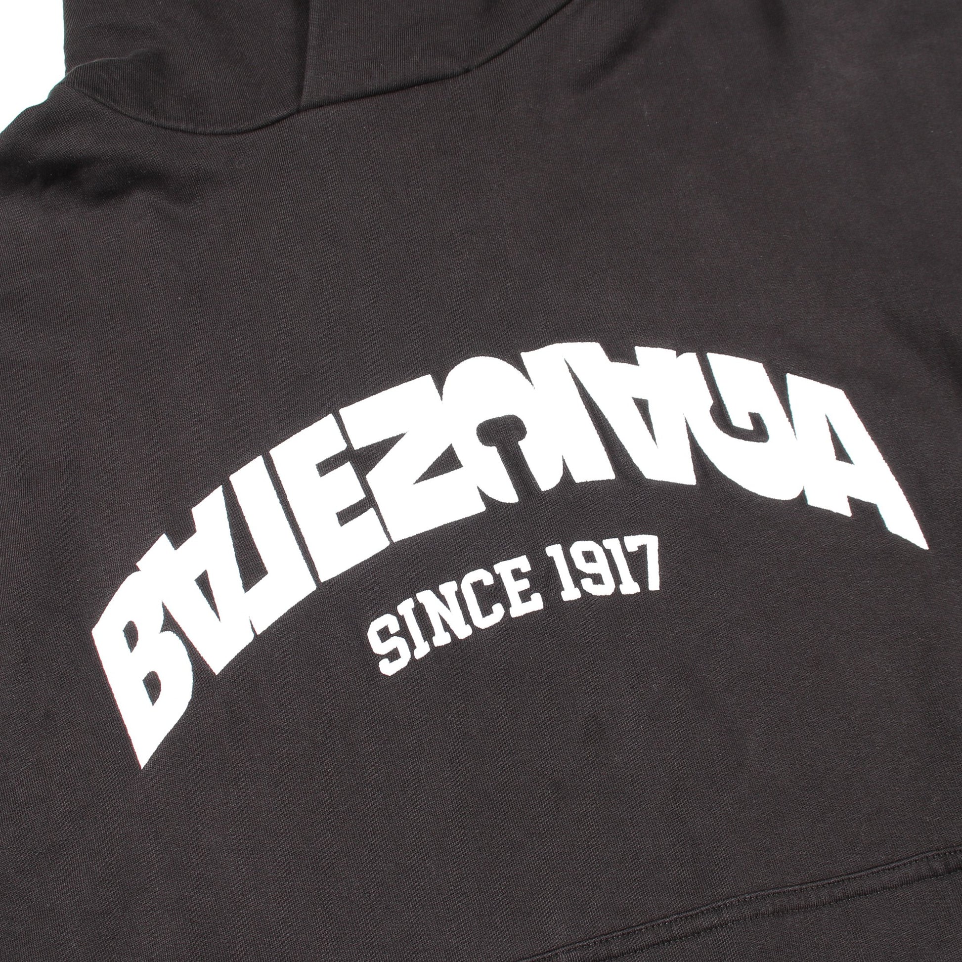 ロゴ刺繍 プルオーバーパーカー コットン ブラック バレンシアガ トップス BALENCIAGA