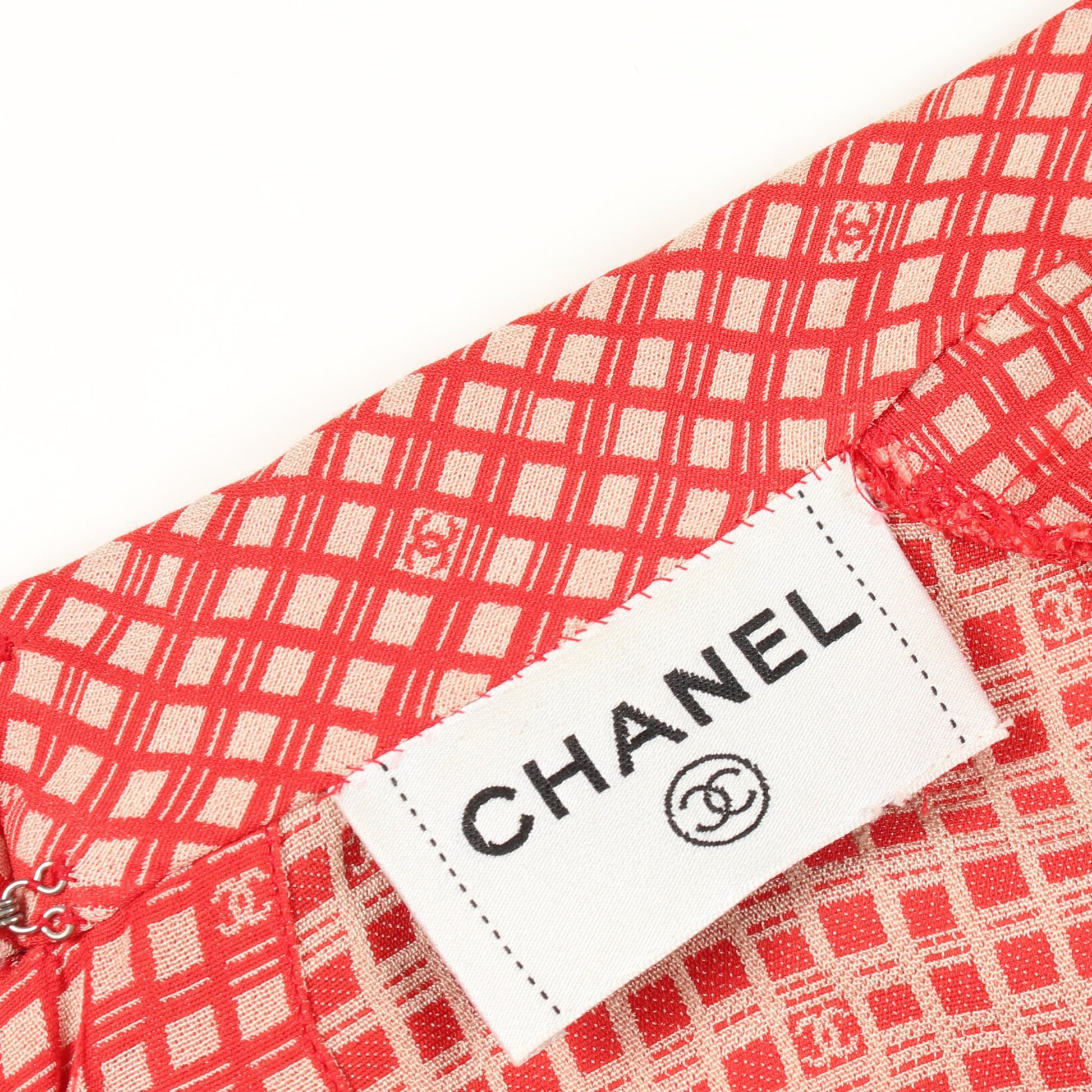 ココマーク 半袖 ワンピース レッドブラウン ベージュ シャネル ワンピース CHANEL