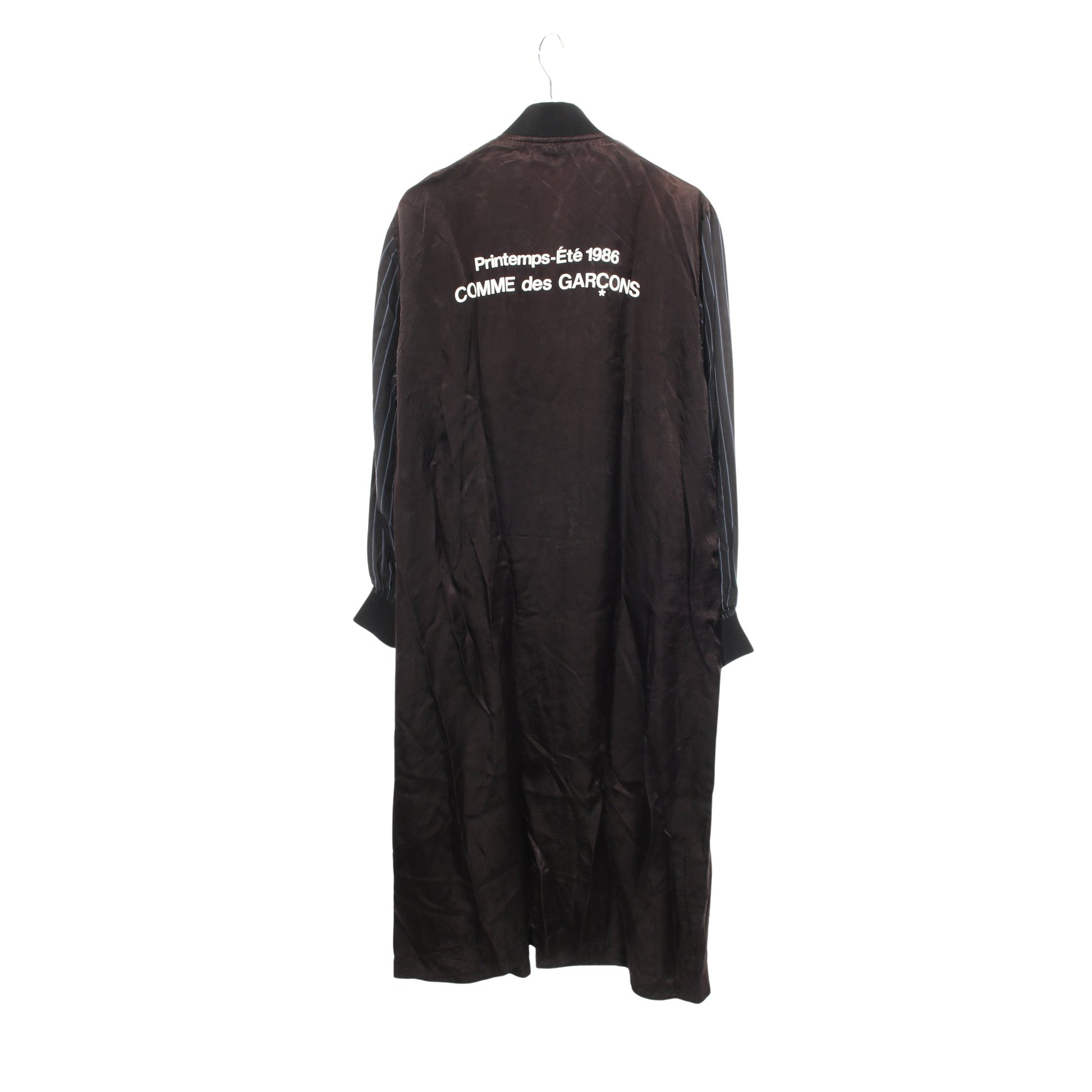 ロゴプリント ショップ コート キュプラ ブラック ブルー ホワイト コムデギャルソン アウター Comme des Garcons