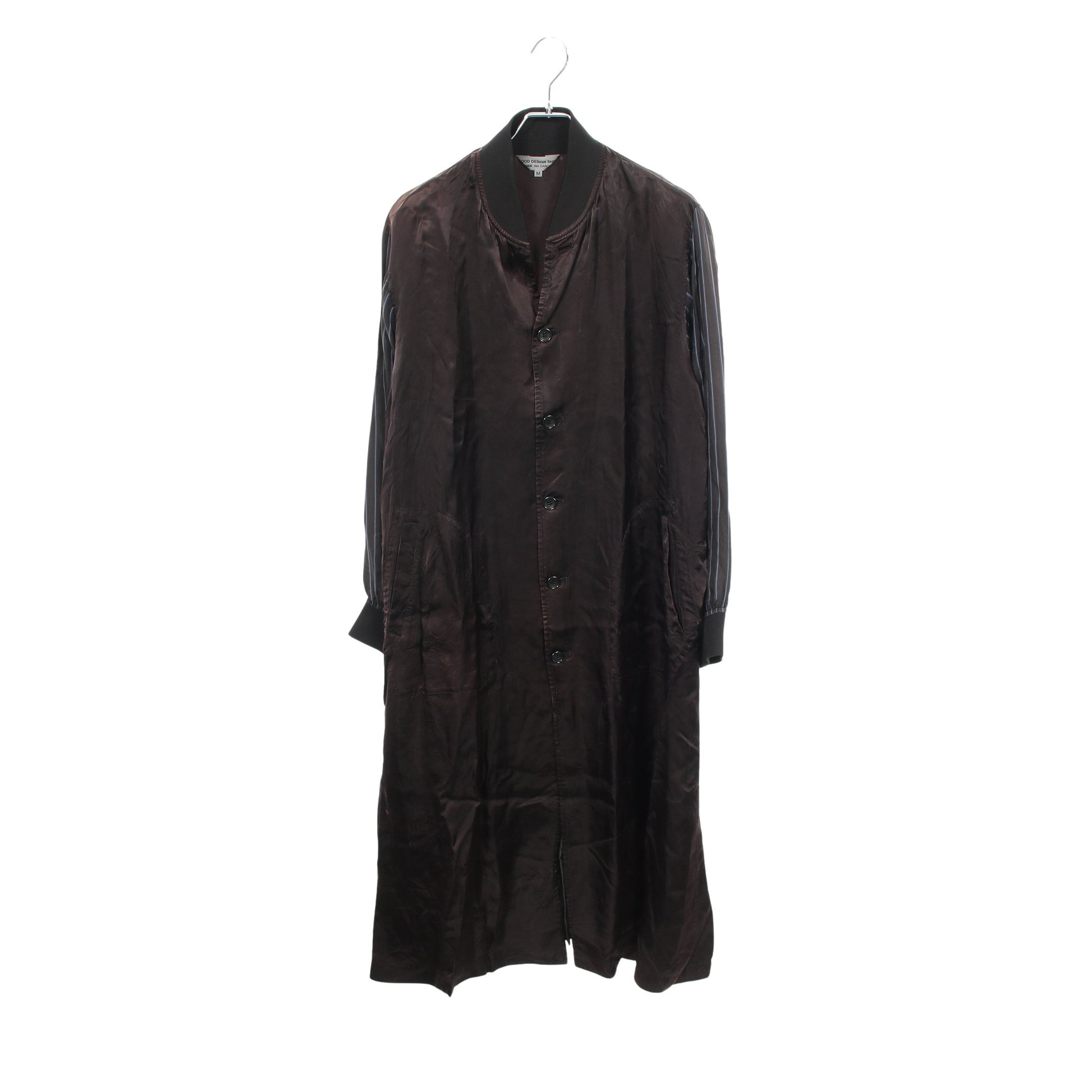 ロゴプリント ショップ コート キュプラ ブラック ブルー ホワイト コムデギャルソン アウター Comme des Garcons