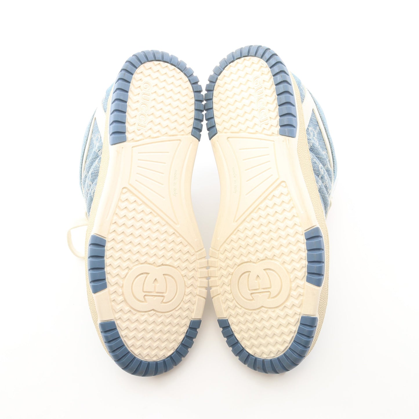 リウェブ GG柄 スニーカー デニム レザー ブルー ホワイト グッチ シューズ GUCCI
