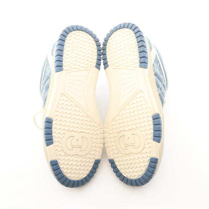 リウェブ GG柄 スニーカー デニム レザー ブルー ホワイト グッチ シューズ GUCCI