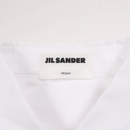 ロゴ刺繍 シャツ コットン ホワイト ジルサンダー