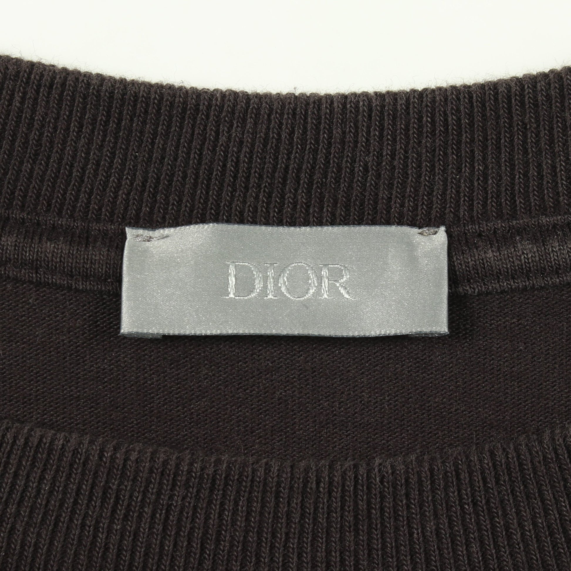 ロゴ刺繍 半袖Tシャツ コットン ブラック クリスチャンディオール トップス Christian Dior
