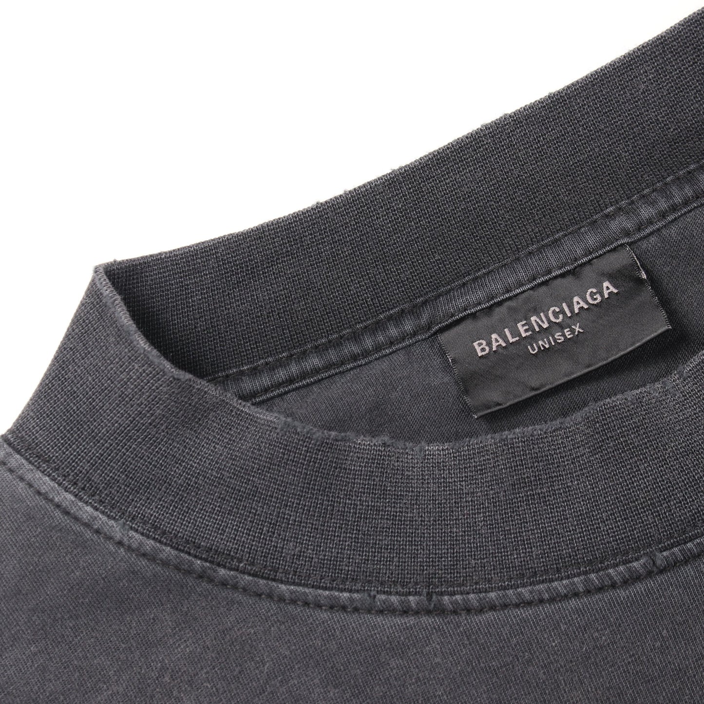TUBULAR ダメージ加工 半袖Tシャツ コットン ダークグレー バレンシアガ トップス BALENCIAGA